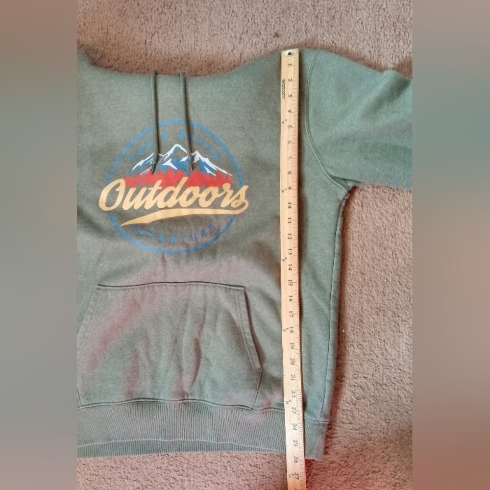 Eddie Bauer Olive Green Outdoors Graphic Print Hoodie Men's Size L - Picture 6 of 10